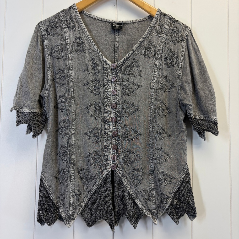 My Choice Goth Asymmetrical Rayon Top Size M Festival Fairy Grunge Goblincore